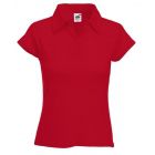Koszulka damska Fit Ribbed Polo Czerwona M