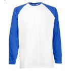 Koszulka z dł. r. Baseball Biała/Ciemnoniebieska XL