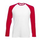 Koszulka z dł. r. Baseball Biała/Czerwona XL
