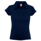 Koszulka damska Fit Ribbed Polo Ciemno Granatowa M