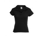 Koszulka damska Fit Ribbed Polo Czarna XL