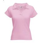 Koszulka damska Fit Ribbed Polo Różowa L