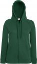 Bluza damska rozpinana z kapturem Lightweight Ciemnozielona L