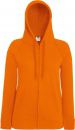 Bluza damska rozpinana z kapturem Lightweight Pomarańczowa XS
