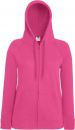 Bluza damska rozpinana z kapturem Lightweight Różowa XL