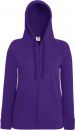 Bluza damska rozpinana z kapturem Lightweight Fioletowa XS