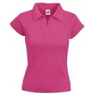 Koszulka damska Fit Ribbed Polo Ciemno Różowa L