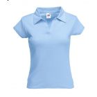 Koszulka damska Fit Ribbed Polo Błękitna L