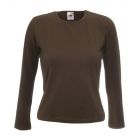 Koszulka damska Fit L/S Crew Neck Czekoladowa XL