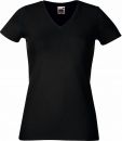 Koszulka damska z dekoltem V-Neck Czarna XS