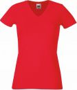 Koszulka damska z dekoltem V-Neck Czerwona XS