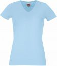 Koszulka damska z dekoltem V-Neck Błękitna M